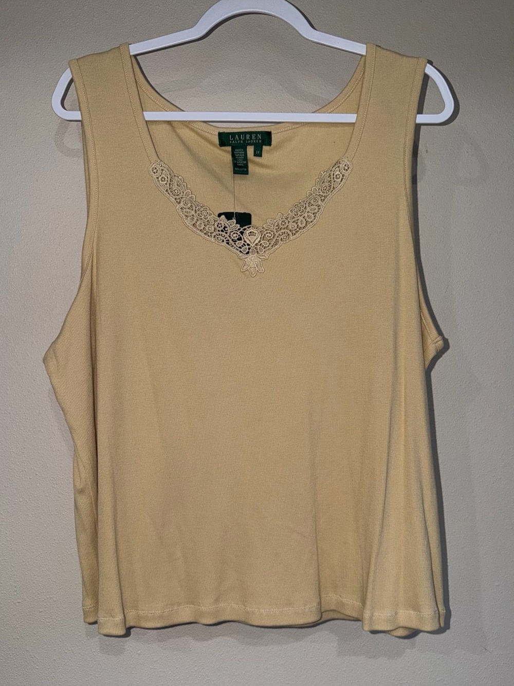 Lauren Ralph Lauren Lace-Trim Sleeveless Tank Top 3XL